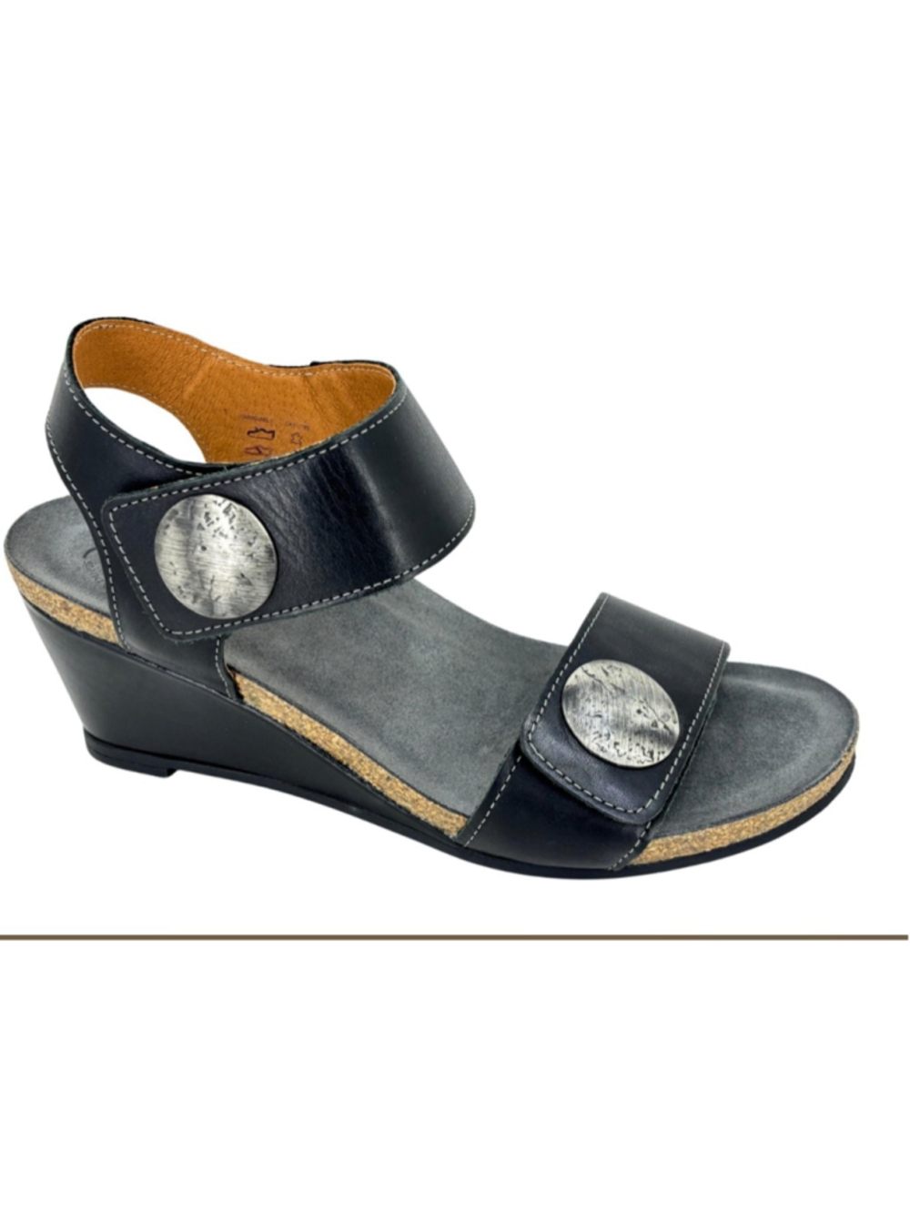 Carousel 3 Crazy Sexy Wedges sz 8-8.5 Dark Blue Bronze accents almost new! - Picture 2 of 11